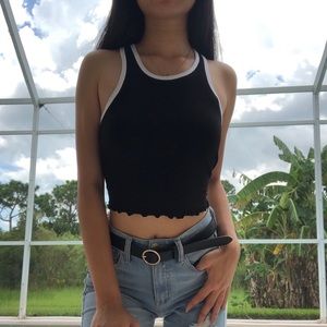 SOLD Halter black & white tank top